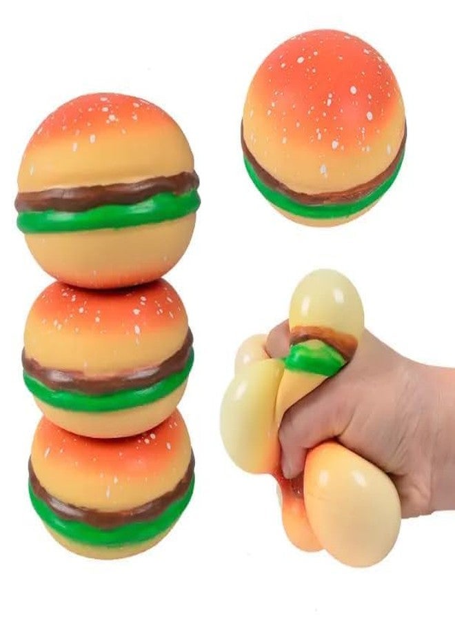 JAPSI Burger Shaped Slow Rising Squishy Stress Relief Toy, Orange and Green, Pack of 1 - Image 5